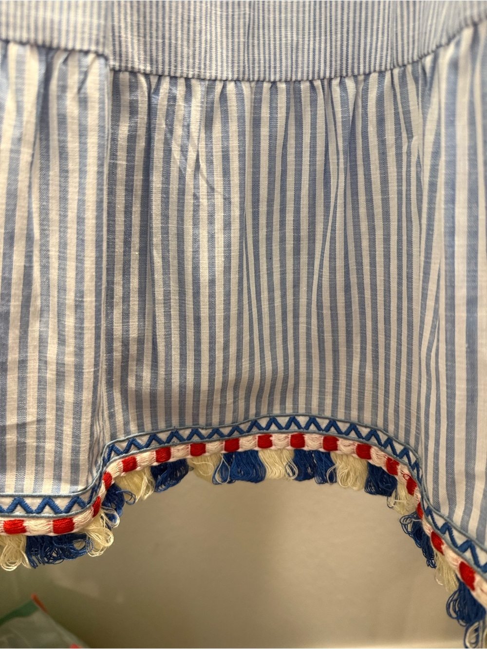 RED-WHITE-&NEW!! Tuckernuck❤️🤍💙Blue Stripe Chambray Tassel Jen Dress-NWT - Picture 4 of 5